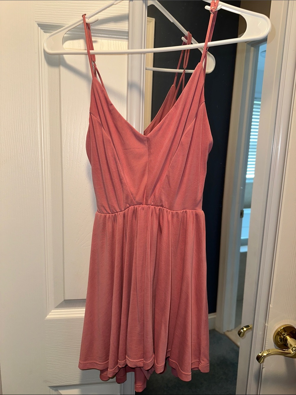 Dusty Rose Spaghetti Romper